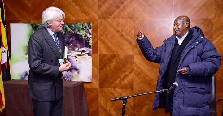 President Museveni in London - Enroute to USA - meeting Rt. Hon. Andrew Mitchel , Minister of State for Development & Africa