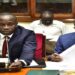 Sports Minister, Hon. Ogwang (L) and Magogo appearing before the committee