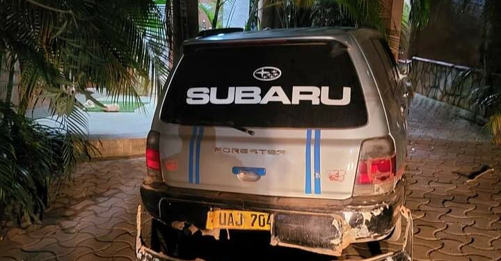 The Subaru that rammed into Lord Mayor's residence