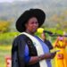 The State House Comptroller Jane Barekye delivering her remarks during 1st graduation of the Presidential Initiative for Bugisu Zonal Industrial Parks for Skills Development, Value Addition and Wealth creation at the Bugisu Zonal Industrial Hub Lukhonge Village, Mbale District 7th January 2023. Photo by PPU / Tony Rujuta.