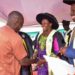 The State House Comptroller Jane Barekye (second left) being congratulated by the Member of Parliament form Kilak South of the FDC Party Olanya Gilbert (left) in the presence of the Director of Industrial Hubs and Presidential Projects at State House, Eng. Raymond Kamugisha (right) for the good work President Yoweri Museveni has done this was during the 1st graduation of the Presidential Initiative for Zonal Industrial Parks for Skills Development, Value Addition and Wealth creation at the Acholi Zonal Industrial Hub in Gulu district, Aswa County, Unyama Sub-county, Oding Village on 3rd January 2023. Photo by PPU / Tony Rujuta.