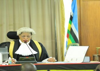 Speaker Anita Among chairing the plenary sitting