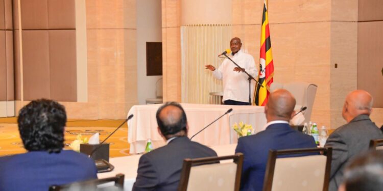 President Museveni addressing the summit