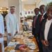 Businessman Ham Kiggundu (right) in UAE