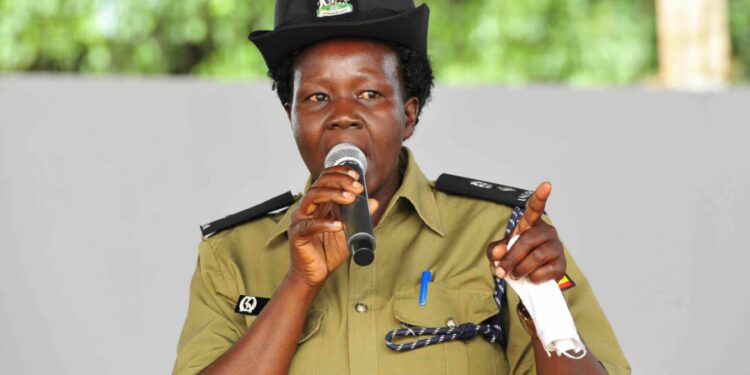 Deputy RPC Kawempe North Lucy Awuma delivering her speech during the Presidential Initiative on skilling the Girl/Boy Child project 7th intake inspection of the skills of the students as they show case their work at Sub-way Centre on 24th February 2023. Photo by PPU/Tony Rujuta.