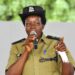 Deputy RPC Kawempe North Lucy Awuma delivering her speech during the Presidential Initiative on skilling the Girl/Boy Child project 7th intake inspection of the skills of the students as they show case their work at Sub-way Centre on 24th February 2023. Photo by PPU/Tony Rujuta.