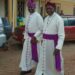 Archbishop Kazimba flanked by Ntagali at the concecretion ceremony of the new Bishop for North Karamoja last week