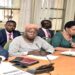 Minister Huda Oleru (2nd, L) and her counterpart in the agriculture ministry, Hon. Fred Kyakulaga (L) accompanied by officials appearing before the committee