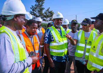 Hon. Otaala Emmanuel Otiam (centre) - MP West Budama, South County and Chair Person, Environment And Natural Resources Committee, together with Rikki Verma (2nd right) and other MPs and project stakeholders during the MPs’ visits.