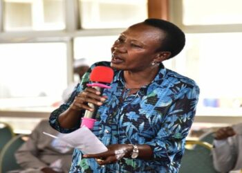 Hon. Naome Kabasharira (NRM, Rushenyi) speaks during a meeting between the Parliamentary Forum on Road Safety and Centre for Policy Analysis held at Parliament on Wednesday 15 February 2023