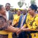 Minister Babalanda (left) during the 37th NRM Liberation Day Celebrations for Lwengo District