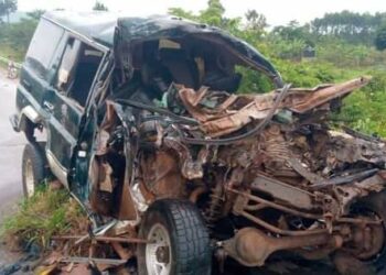 Car wreckage of the Late Kirungi Kadiri