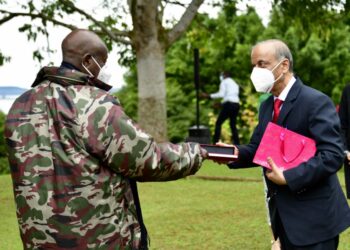 President Yoweri Museveni with UN Under-Secretary General Mr Atul