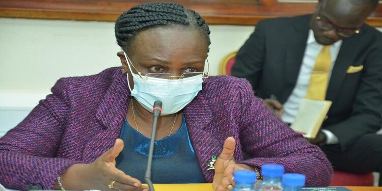 Hon. Kitutu appearing before the committee where she offered an apology for mismanaging the distribution of iron sheets