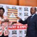 UNEB Chairperson Prof. Mary Okwakol and the Minister of State for Higher Education Dr JC Muyingo during the release of UACE2022 results