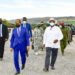 President Museveni and President Hassan Sheikh Mohamud of Somalia arrive in Butiaba to pass out Somali trainees on Sunday. PPU Photo