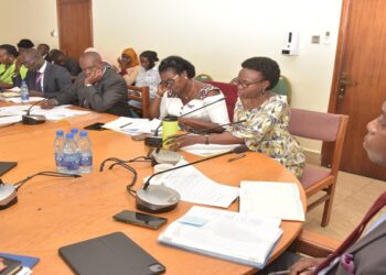 Hon. Aceng (2nd R) appearing before the Health Committee chaired by Hon. Ayume (R)