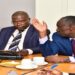 The Chairperson of the Budget Committee, Hon. Patrick Isiagi (R) with his deputy, Hon. Wamakuyu Mudimi during the meeting