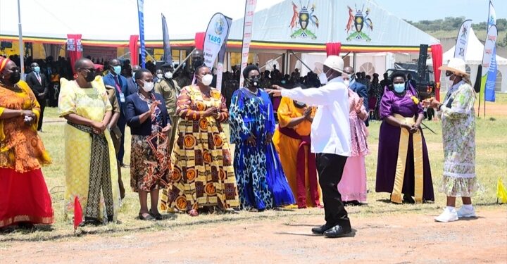 President Yoweri Museveni at the International Women’s Day celebrations in Kiruhura