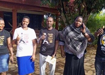 ONC team of Greater masaka after a meeting with the RDC Kalangala