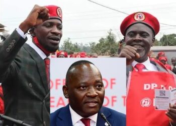 NUP president Robert Kyagulanyi, Mathias Mpuuga (inset) and Abed Bwanika