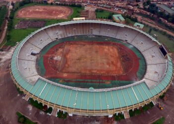 An aerial view of the renovated Namboole Stadium