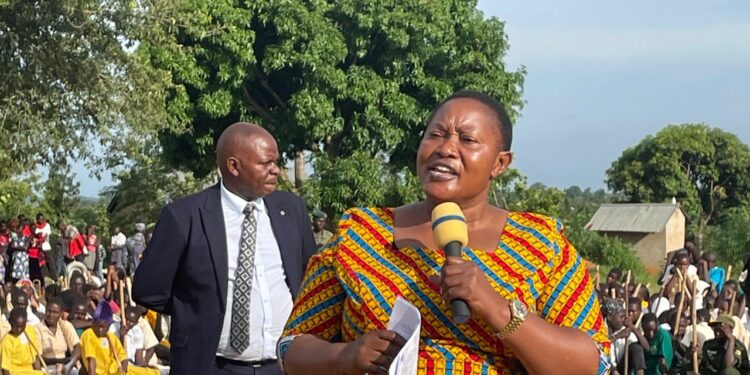 Hon. Babalanda addressing the student patriots in Jinja District