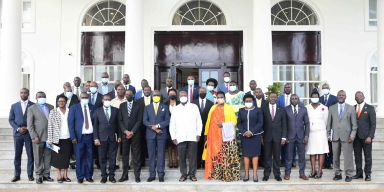 President Museveni and Parliamentary Legal Committee members