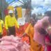 Hon. Mary Begumisa while distributing seeds to the people of Sembabule