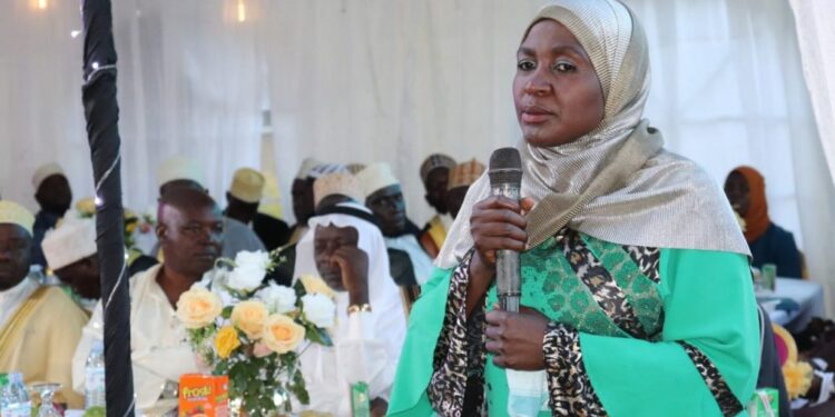 ONC Boss Hajjat Hadijjah Namyalo presiding over the Iftar function at Kyambogo