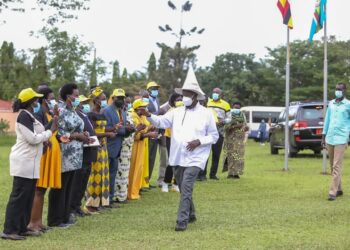 President Museverni Being welcomed in West Nile sub region