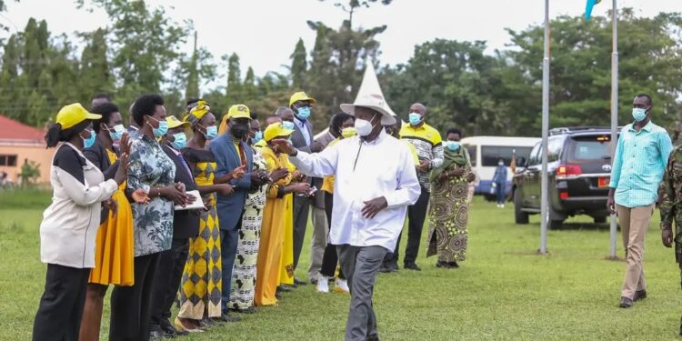 President Museverni Being welcomed in West Nile sub region