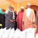 ONC Boss Hajjat Hadijjah Namyalo handing over food items to his Eminence the Mufti of Uganda Sheik Ramathan Mubaje yesterday