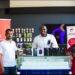 Right to Left: Siddaraju Head of Sales Transtel, Henry Njoroge Marketing Director Airtel Uganda and Ms. Joweria Nabakka Head Data and Devices Airtel Uganda with the iPhone 14, iPhone 14+, iPhone plus, Samsung S23+ and Samsung S23 Ultra.
