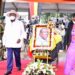 President Yoweri Museveni with the First Lady Mrs Janet Museveni at the funeral service of Col (Rtd) Charles Okello Engola