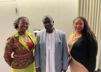 From right: Deneyse A. Kirkpatrick Senior Advisor US State Department, Amb. Abbey K. Walusimbi and Lejeune Y. Lockett Director Office Of International Affairs