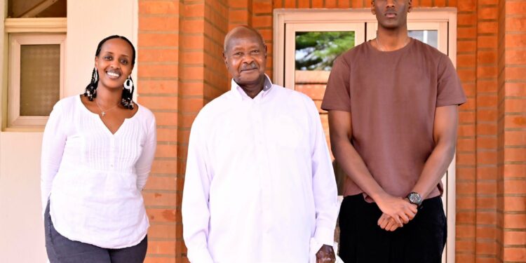 Natasha,  President Museveni and Mugina