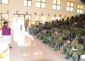 PM Nabbanja addressing intern doctors in Kyankwanzi