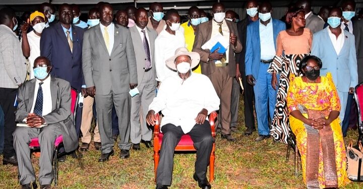 President Yoweri Museveni with Lango leaders