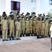 President Yoweri Museveni with CID officers at State House Entebbe
