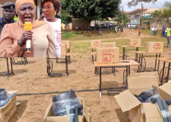 Some of the sewing Machines which were handed over by the ONC Boss Hadijja Namyalo to different groups of people in Kampala