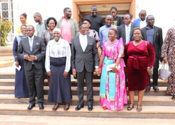 The ONC Team posing for the picture after a meeting with Katikkiro of Buganda