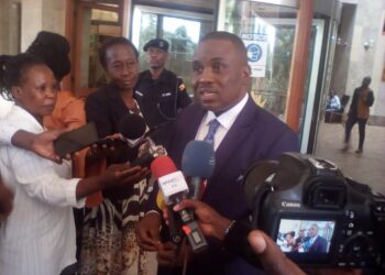 Lord Mayor Erias Lukwago addressing Journalists at Kampala Imperial Hotel in Kampala on Thursday