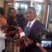 Lord Mayor Erias Lukwago addressing Journalists at Kampala Imperial Hotel in Kampala on Thursday