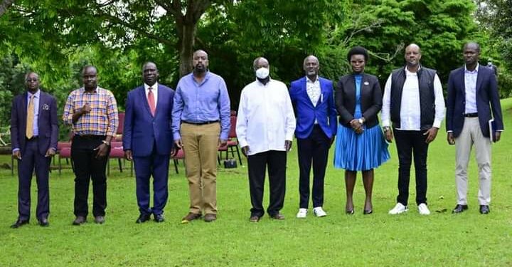 Some of the members of MK Movement after meeting President Museveni recently