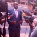 Minister Tumwebaze addressing the media