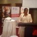 Minister of State for Youth and Children Affairs Sarah Mateke addressing participants at the World Day against Child Labour Conference at Sheraton Hotel, Kampala on Monday