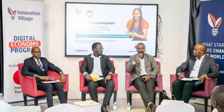 Panel discussions at the SMEs one day workshop at the Innovation Village in Kampala on Wednesday