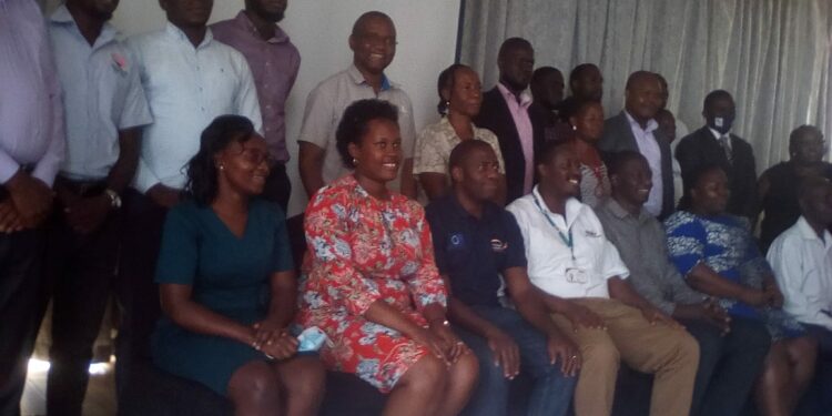 Participants at the PELUM Uganda and GIZ stakeholders meeting in a group photo at Skyz Hotel on Friday