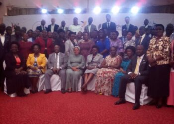 Participants at the Parliamentary Forum on Labour in a group photo at Kampala Imperial Royale Hotel on Tuesday